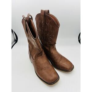 Rollda Cowboy Boots for Kids Size 7 Western Square Toe Chunky Heel